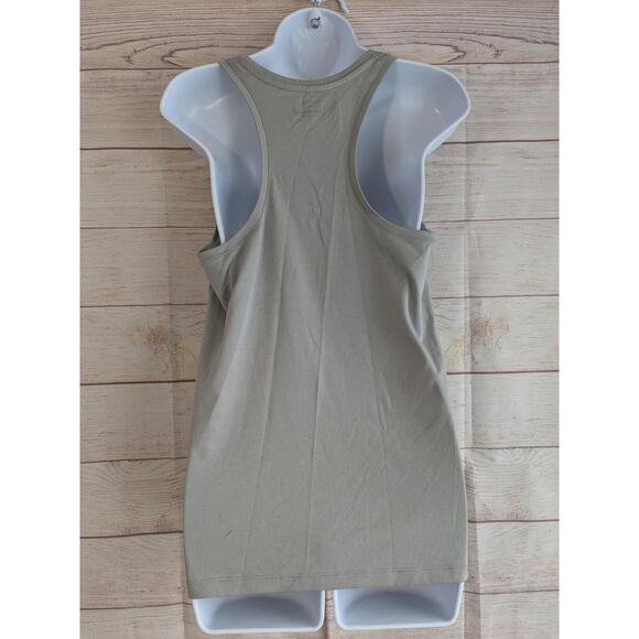 Under Armour Womens Tank Top Graphic Gray Athletic Racerback Heatgear Medium - Picture 2 of 5